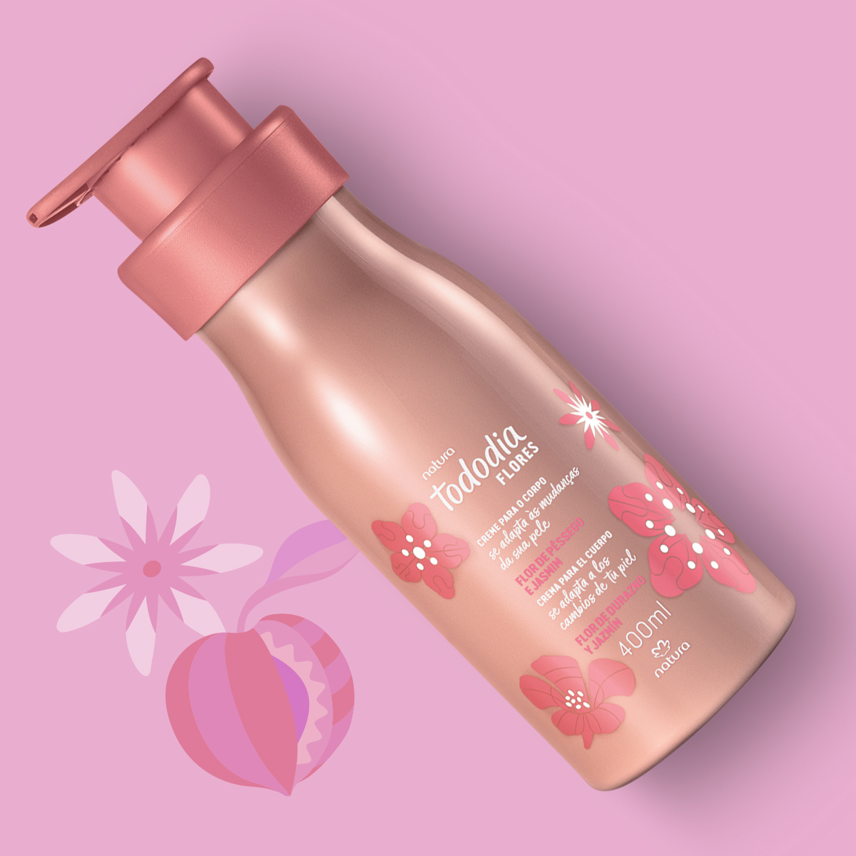 Crema Desodorante Nutritiva para el Cuerpo Tododia Flor de Durazno y Jazmín