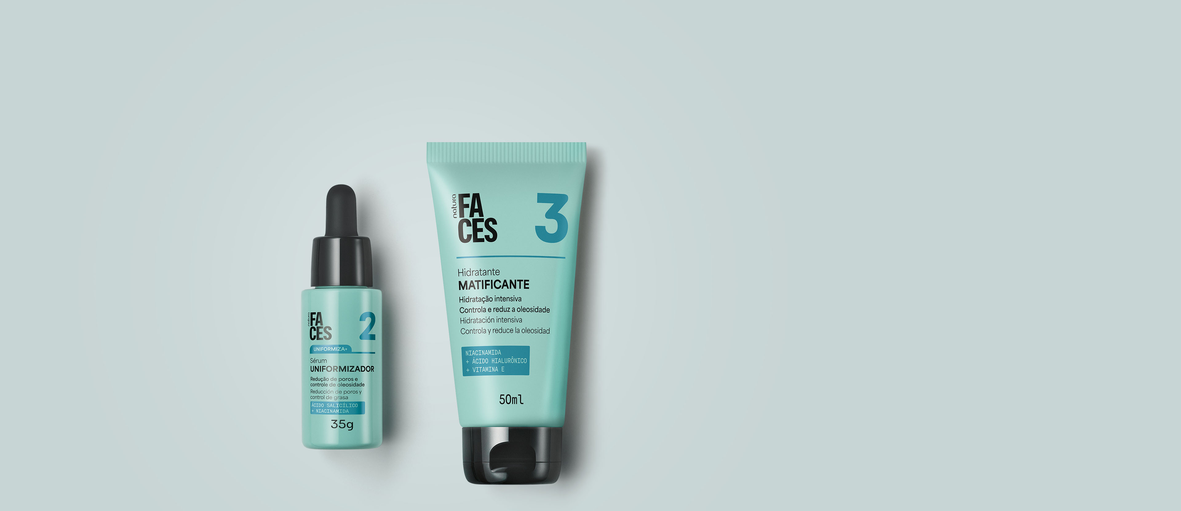 Kit Sérum Uniformador e Hidratante Matificante Faces