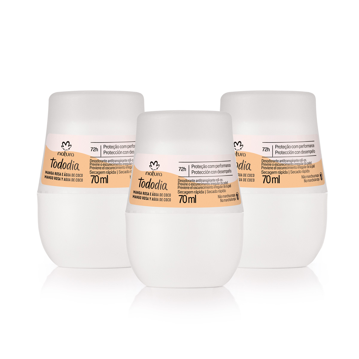 Kit Desodorante Antitranspirante Roll-on Tododia Mango Rosa y Agua de Coco