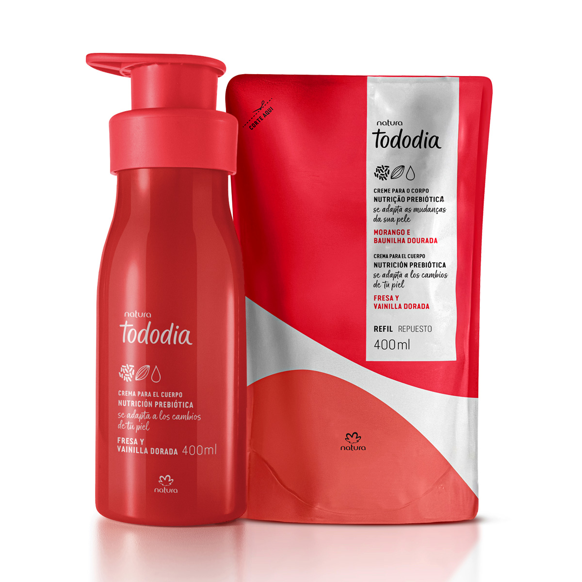 Tododia Fresa y Vainilla Dorada Kit regular y repuesto