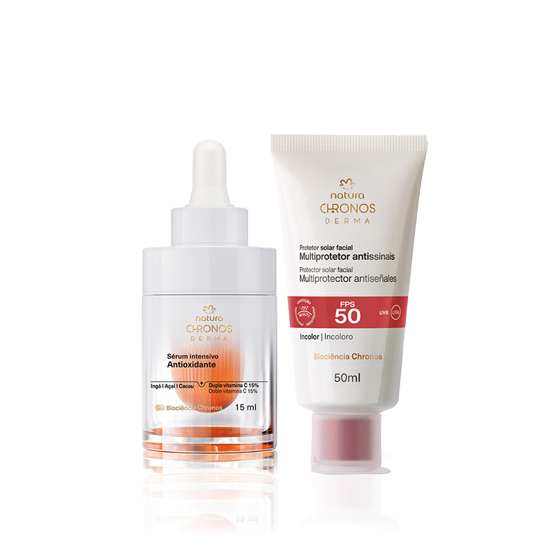 Kit Rutina Chronos Derma Antioxidante Serum + Protector 