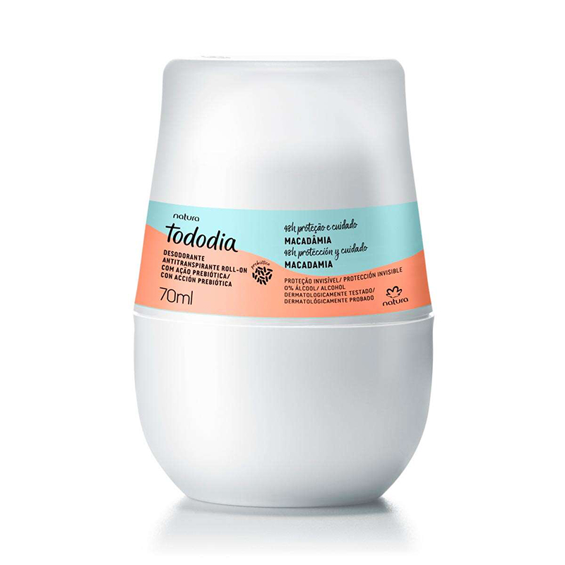 Desodorante antitranspirante roll-on con acción prebiótica Tododia macadamia - 70 ml
