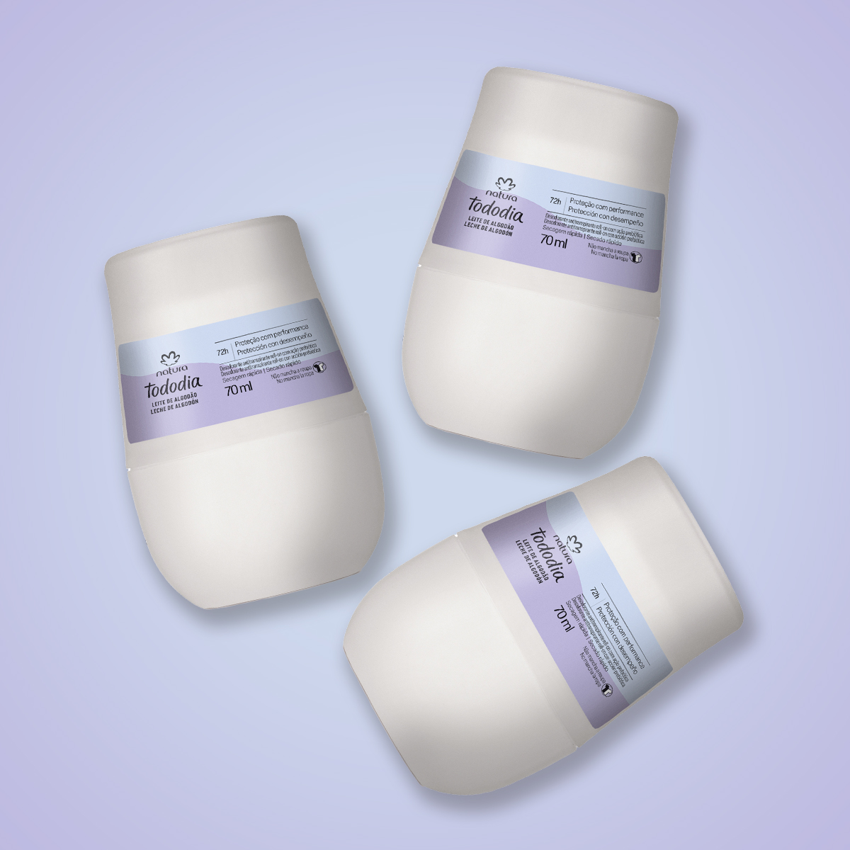 Kit Desodorante Antitranspirante Roll-on Algodón (3 unidades)