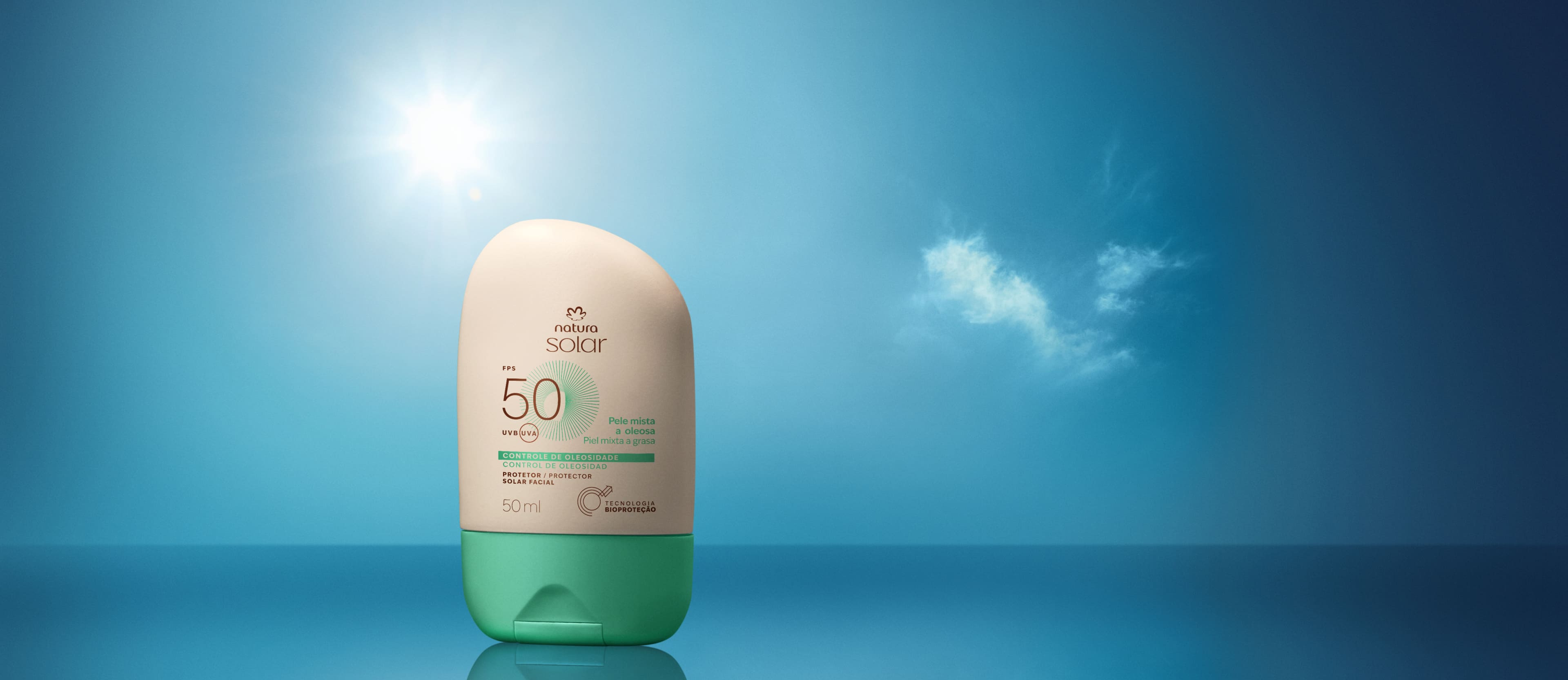 Protector Solar Facial Piel Mixta a Oleosa FPS 50 Natura Solar