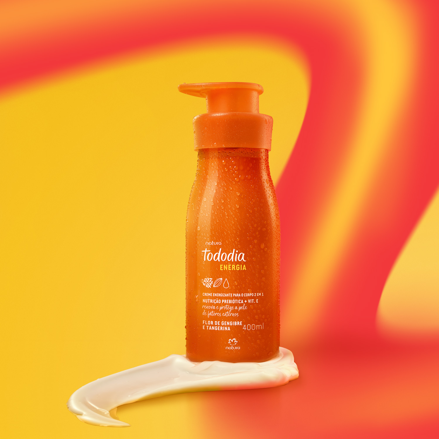 Hidratante corporal energizante 2 en 1 Tododia Flor de jengibre y Mandarina