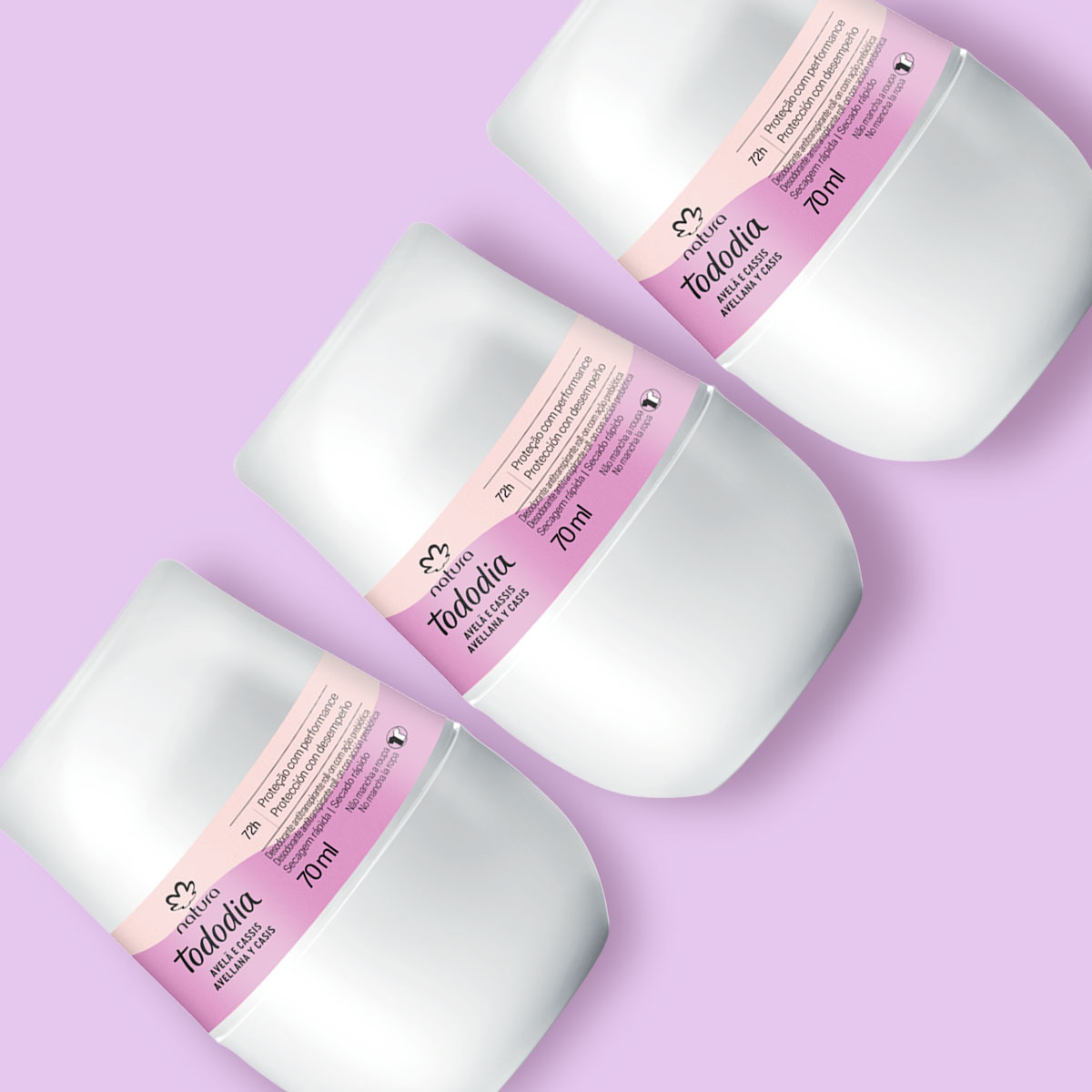 Kit Desodorante Antitranspirante Roll-on Tododia Avellana y Casis (3 unidades)