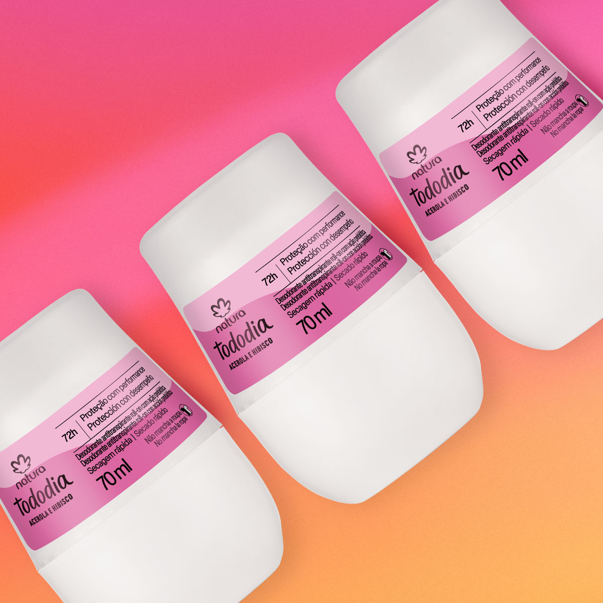 Kit Desodorante Antitranspirante Roll-on Tododia Acerola e Hibisco