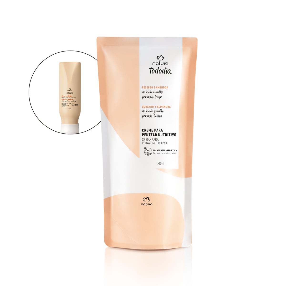 Crema para peinar nutritivo Tododia Durazno y Almendras - 180 ml