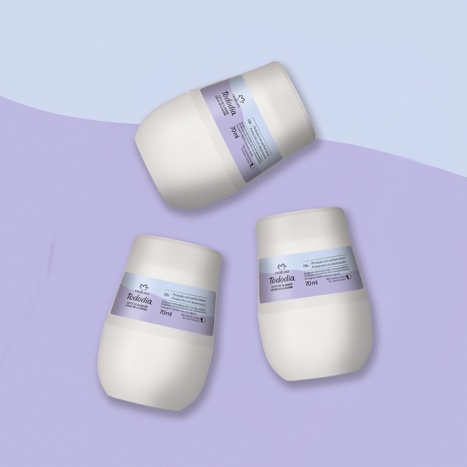 Kit Desodorante Antitranspirante Roll-on Algodón (3 unidades)