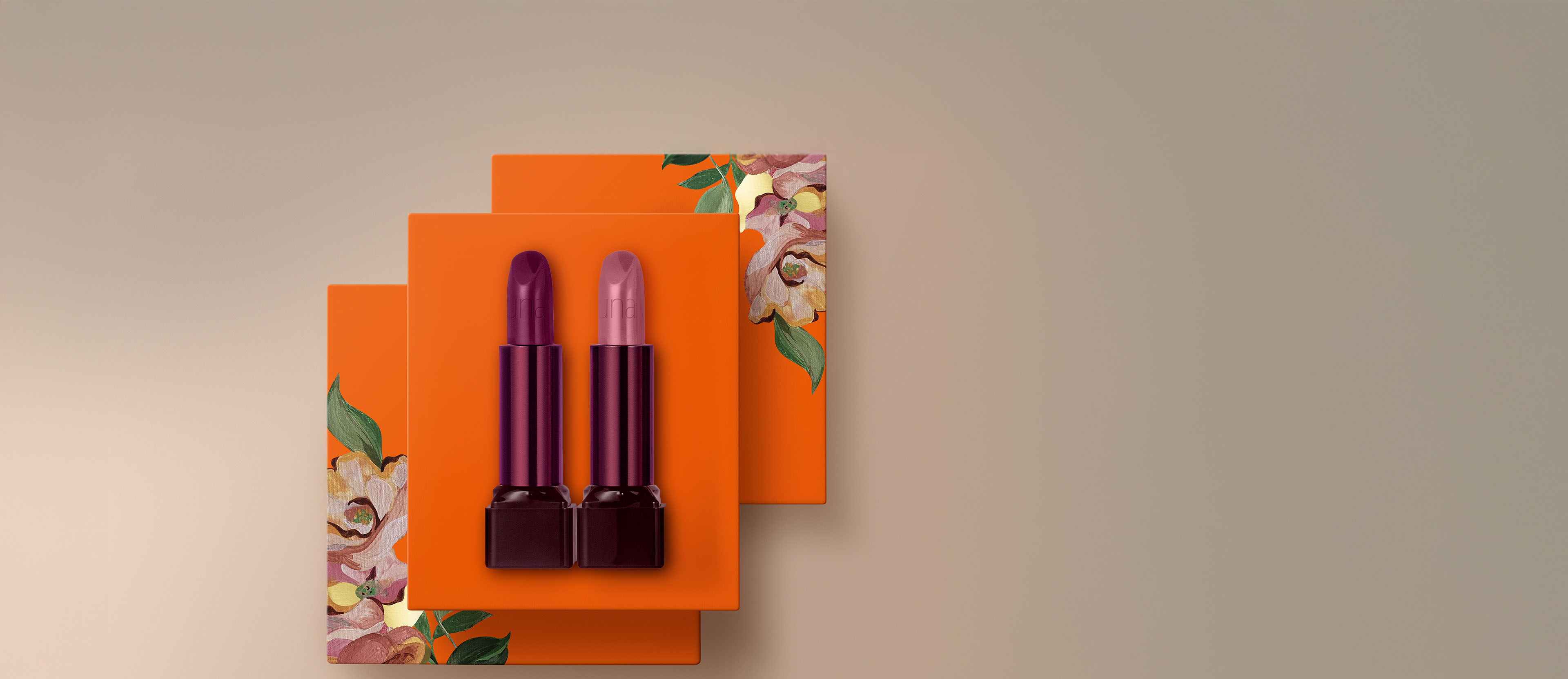 Regalo Madres Dúo Labiales Una (1 Labial Violeta + 1 Labial Rosa)