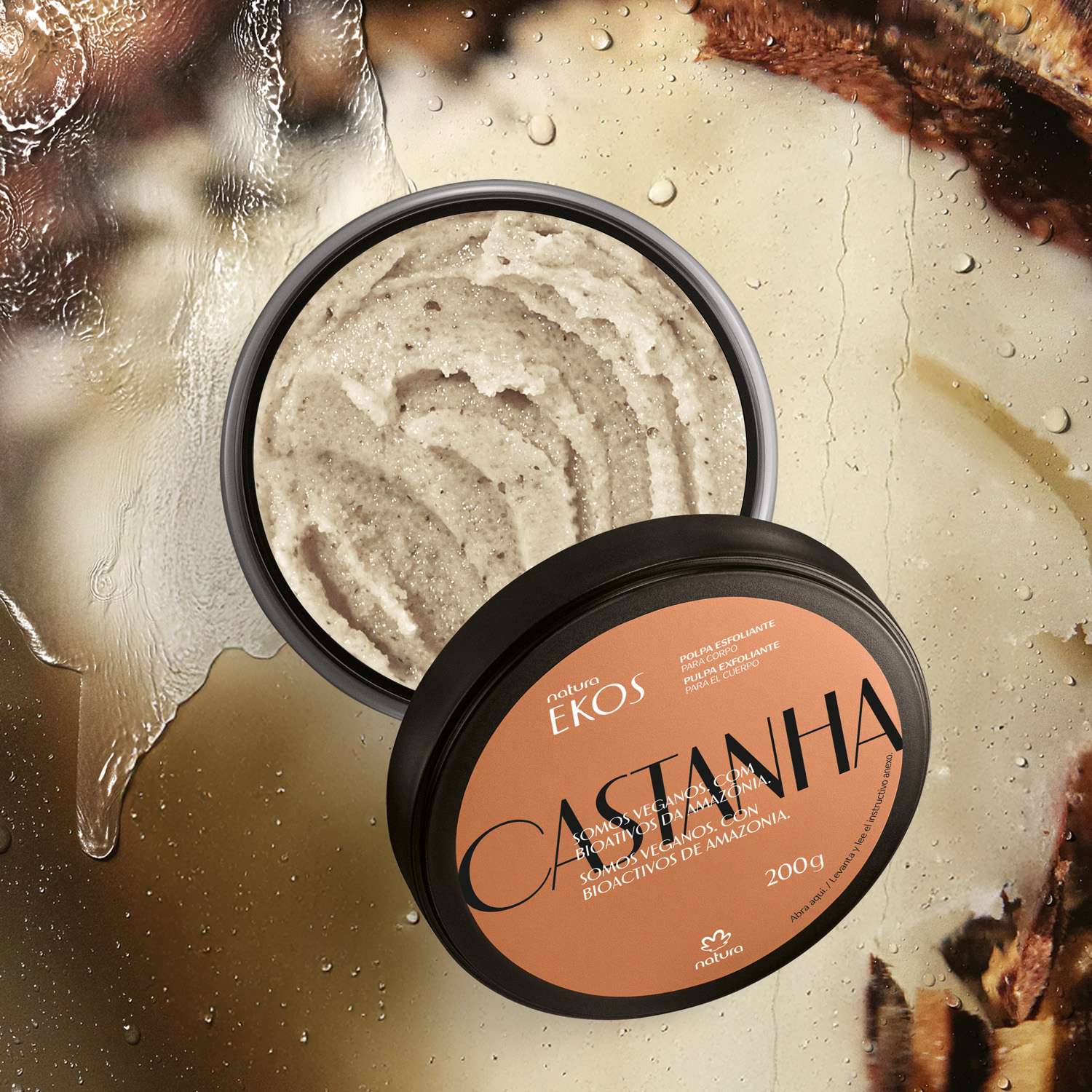 Pulpa exfoliante corporal Ekos Castaña