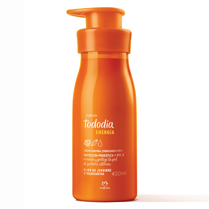 Crema corporal energizante 2 en 1 Tododia flor de jengibre y mandarina