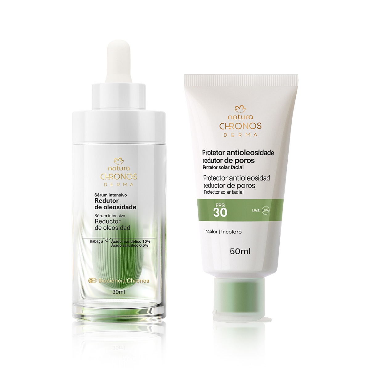 Kit para Piel Grasa con Sérum y Protector Solar Chronos Derma