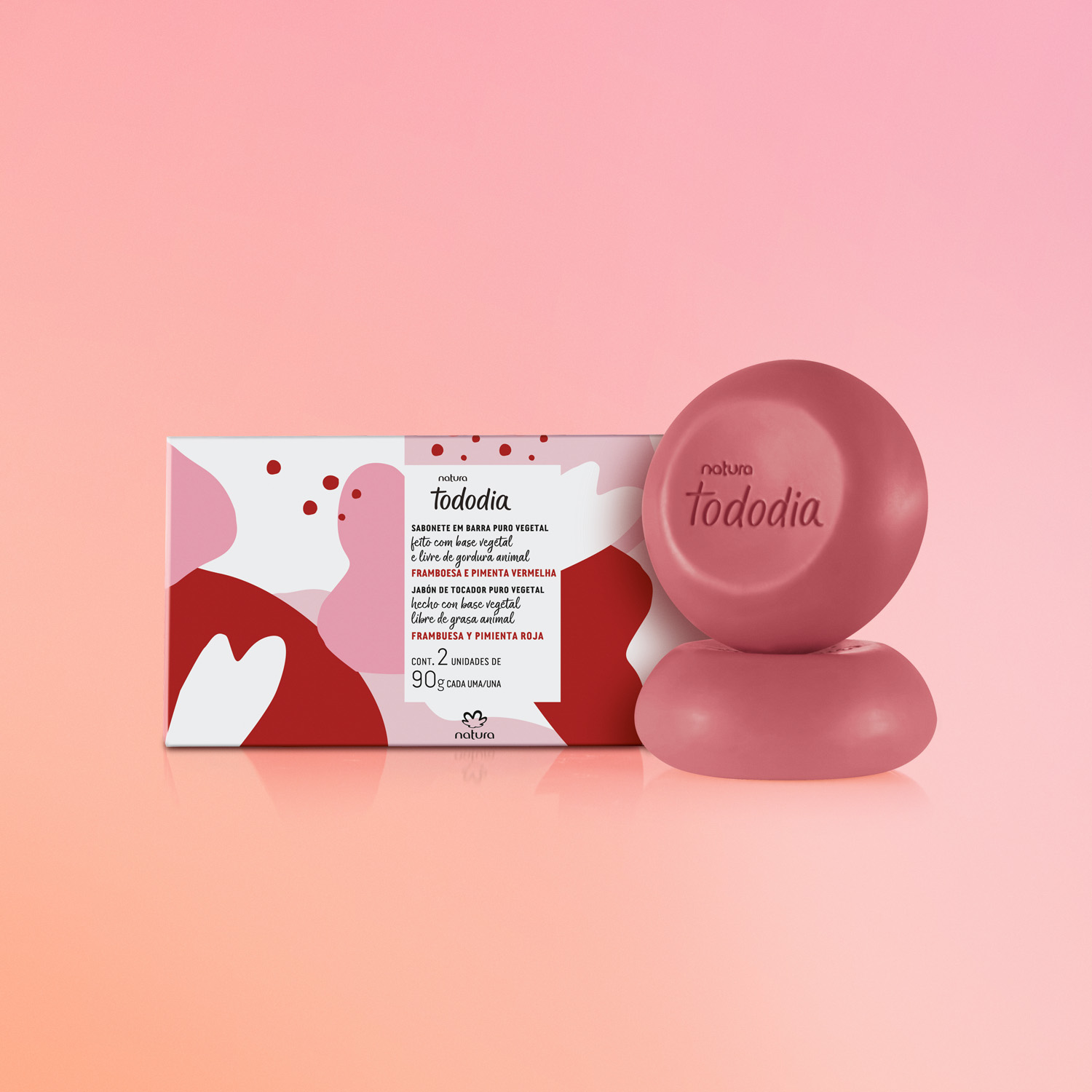 Jabones en barra Tododia frambuesa y pimienta roja