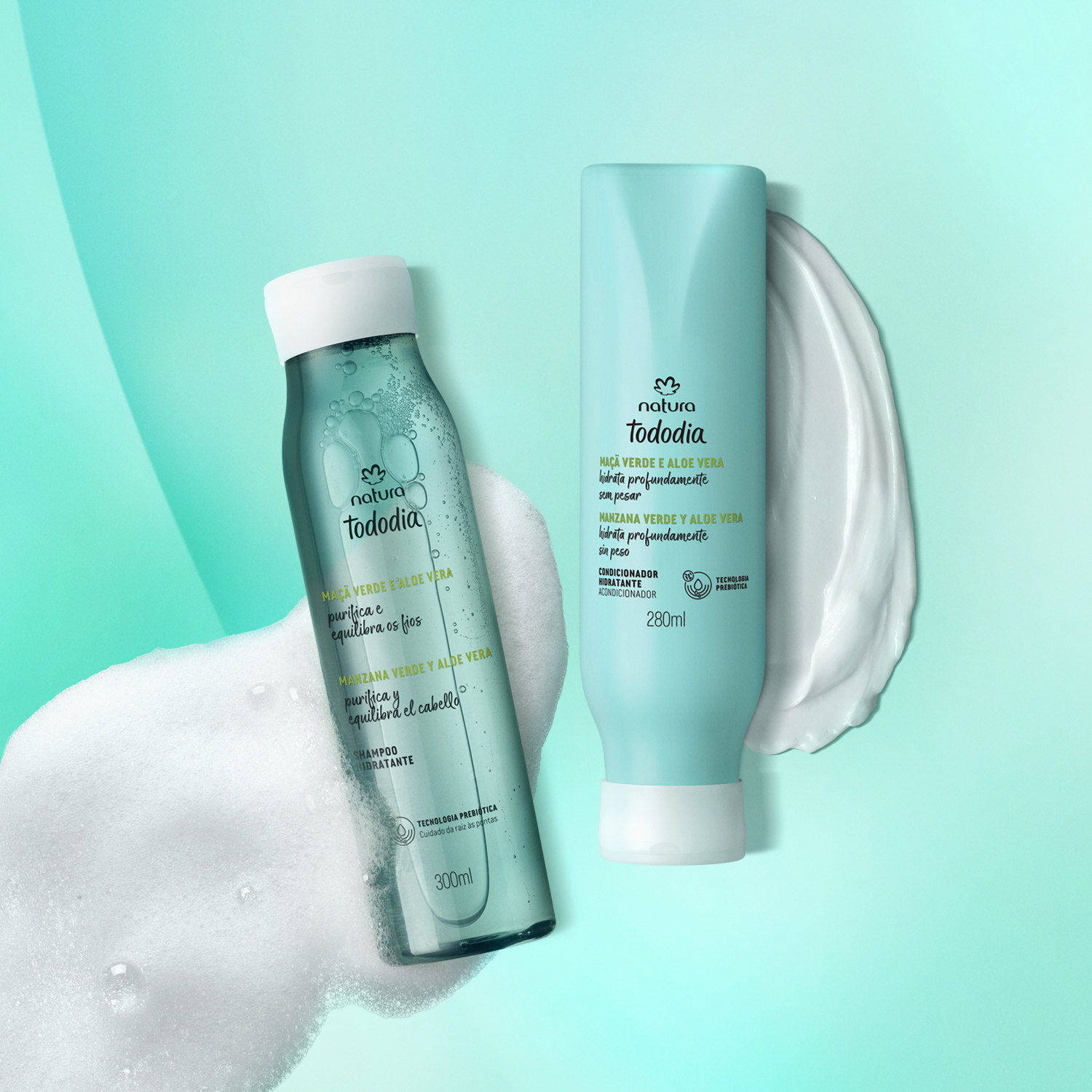 Kit Shampoo y Acondicionador Hidratante Tododia Manzana Verde y Aloe Vera