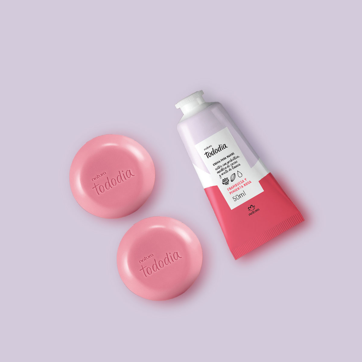 Regalo Madres Tododia Frambuesa y Pimienta Rosa (1 Crema de Manos + Jabones en Barra)