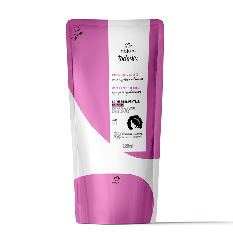 Repuesto crema para peinar cabellos rizados Tododia mora y aceite de coco - 280ml