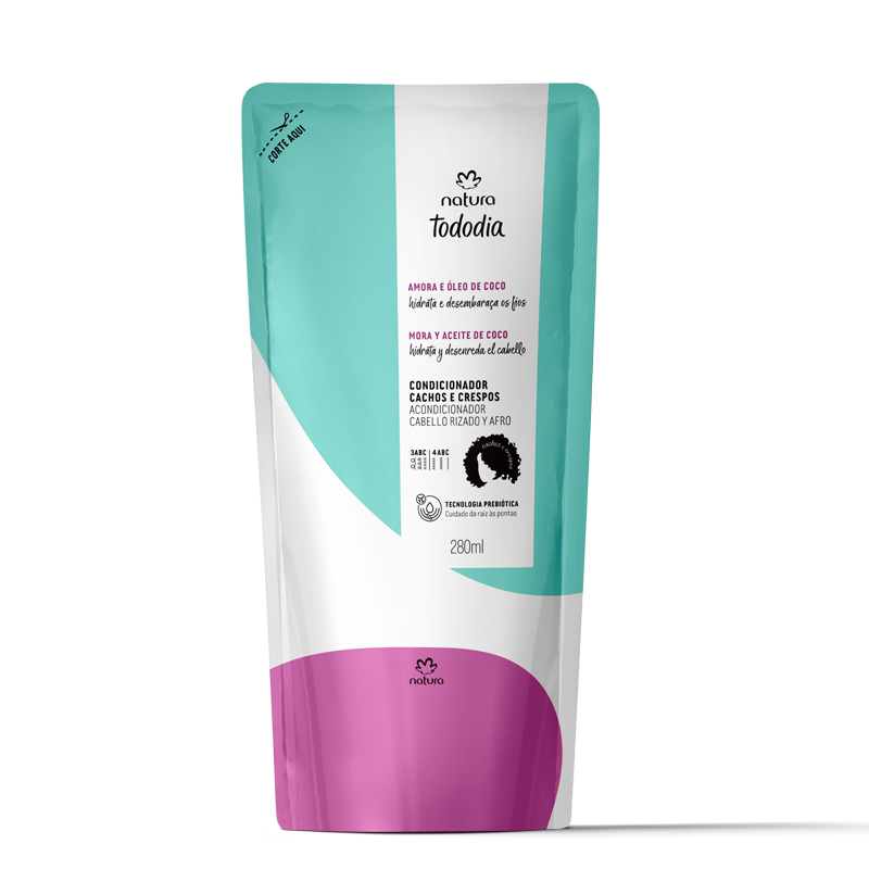 Repuesto acondicionador para rizos y afros Tododia mora y aceite de coco - 280ml