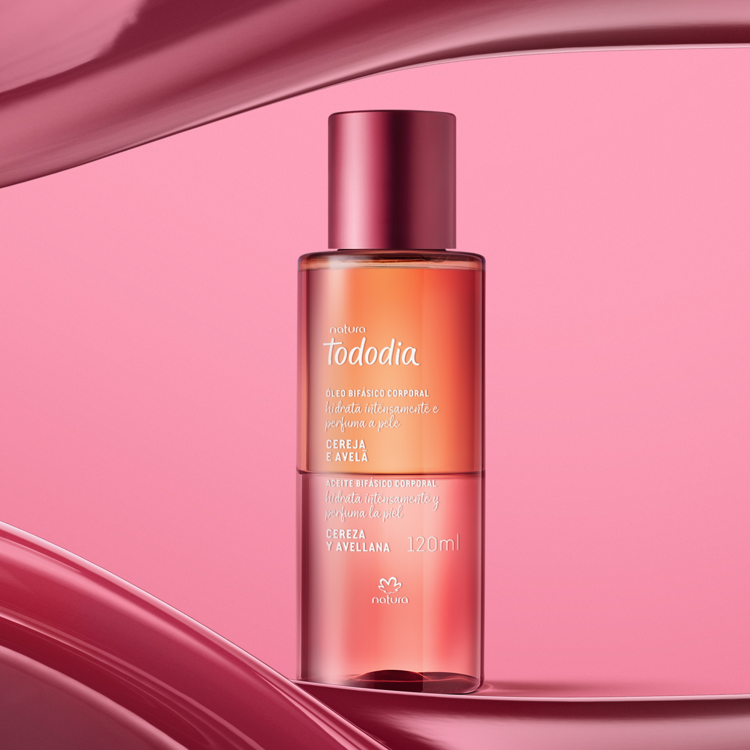 Aceite bifásico corporal Tododia cereza y avellana