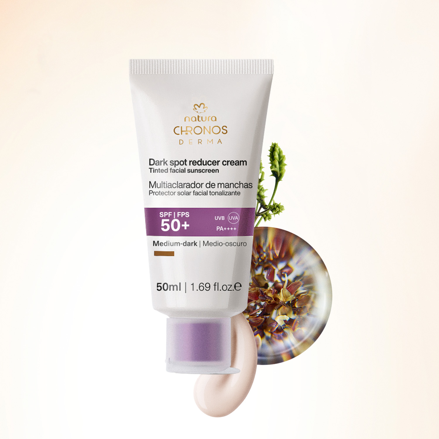 Protector aclarador FPS 50 medio oscuro Chronos Derma