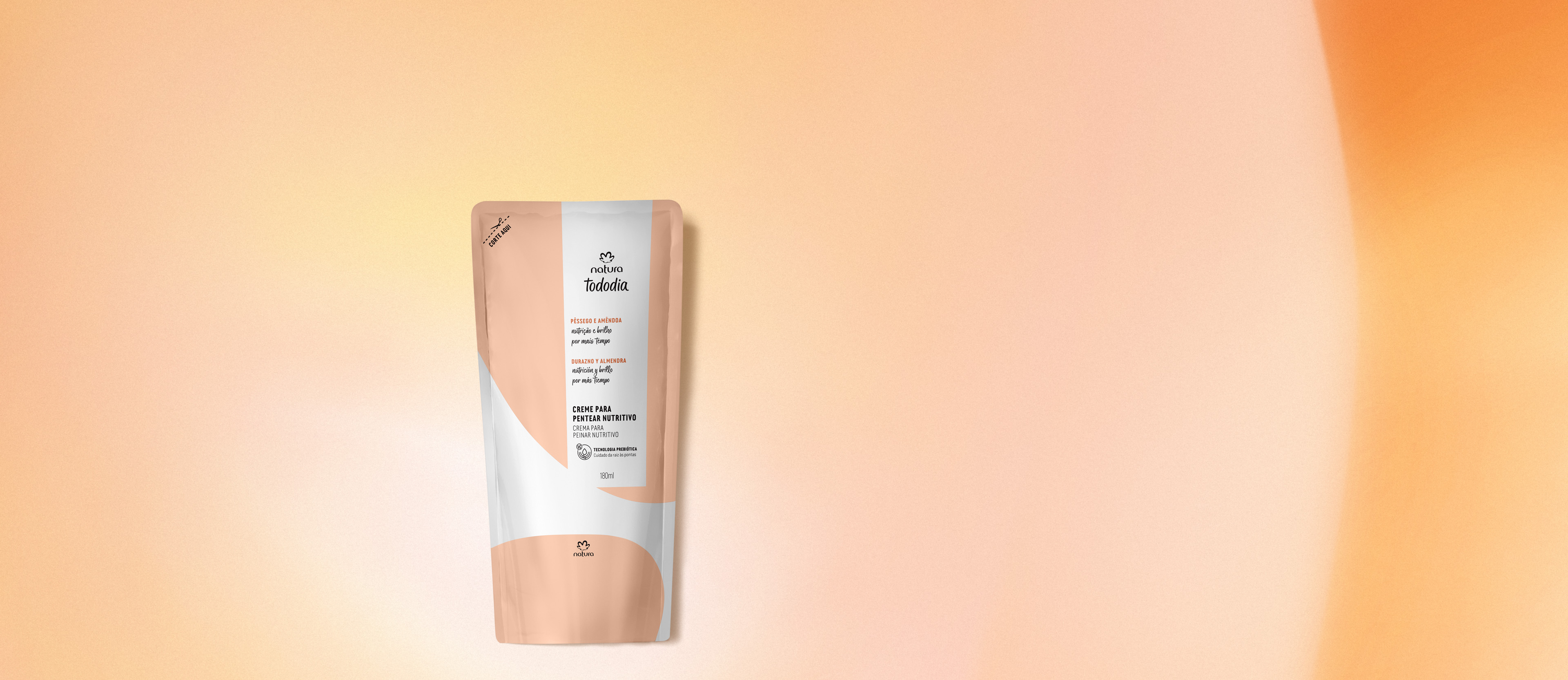 Repuesto crema para peinar Tododia durazno y almendras