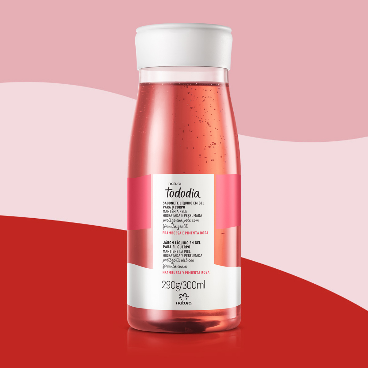Jabón líquido corporal Tododia frambuesa y pimienta rosa