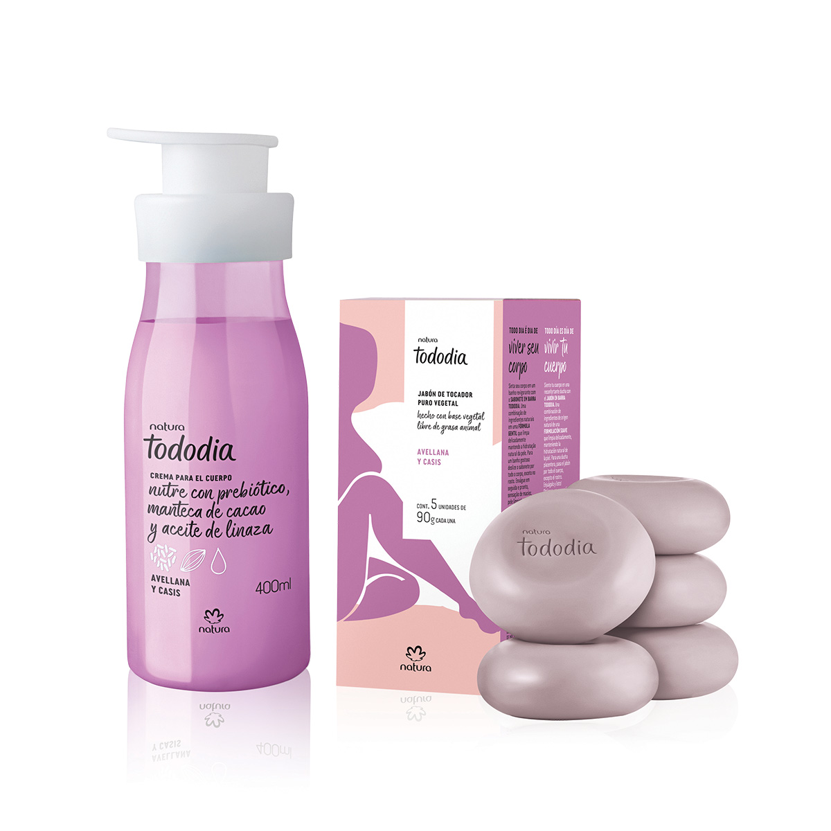 Kit Crema Corporal y Jabones Tododia Avellana y Cassis