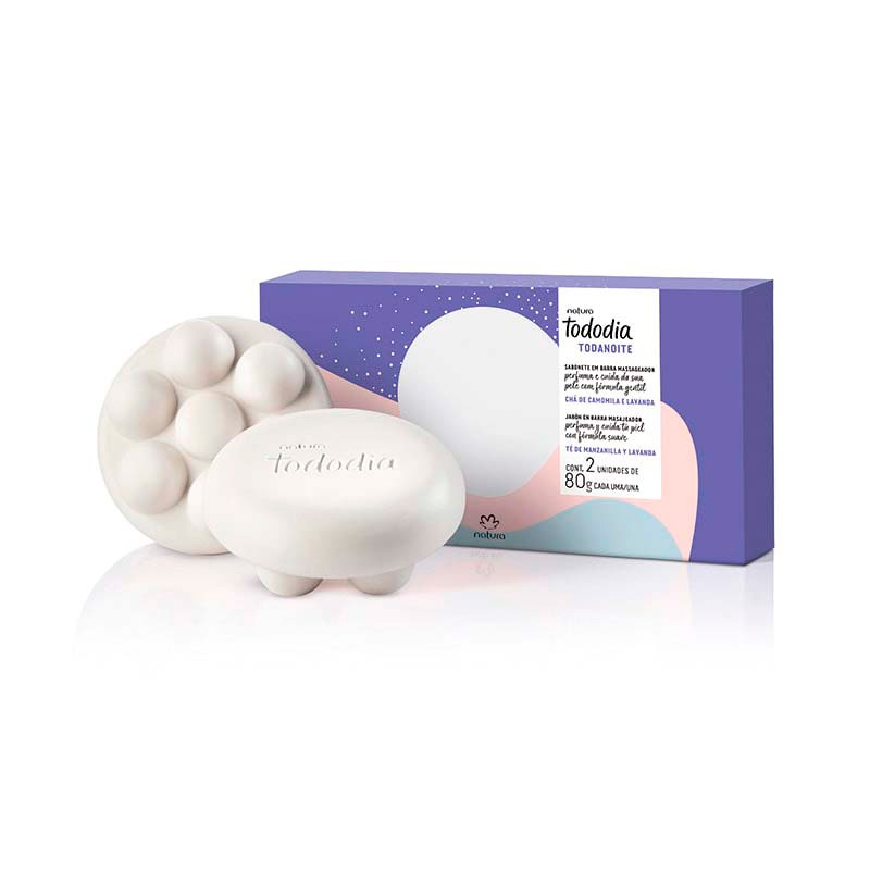 Jabones en barra masajeadores Tododia té de manzanilla y lavanda - 2und de 80g
