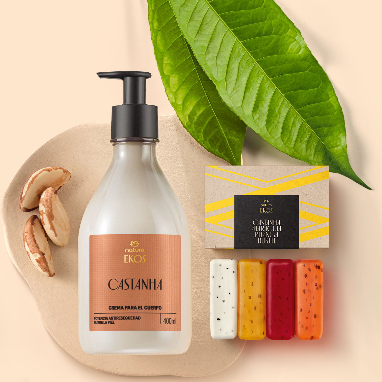 Kit Crema Corporal y Jabones Ekos Castaña