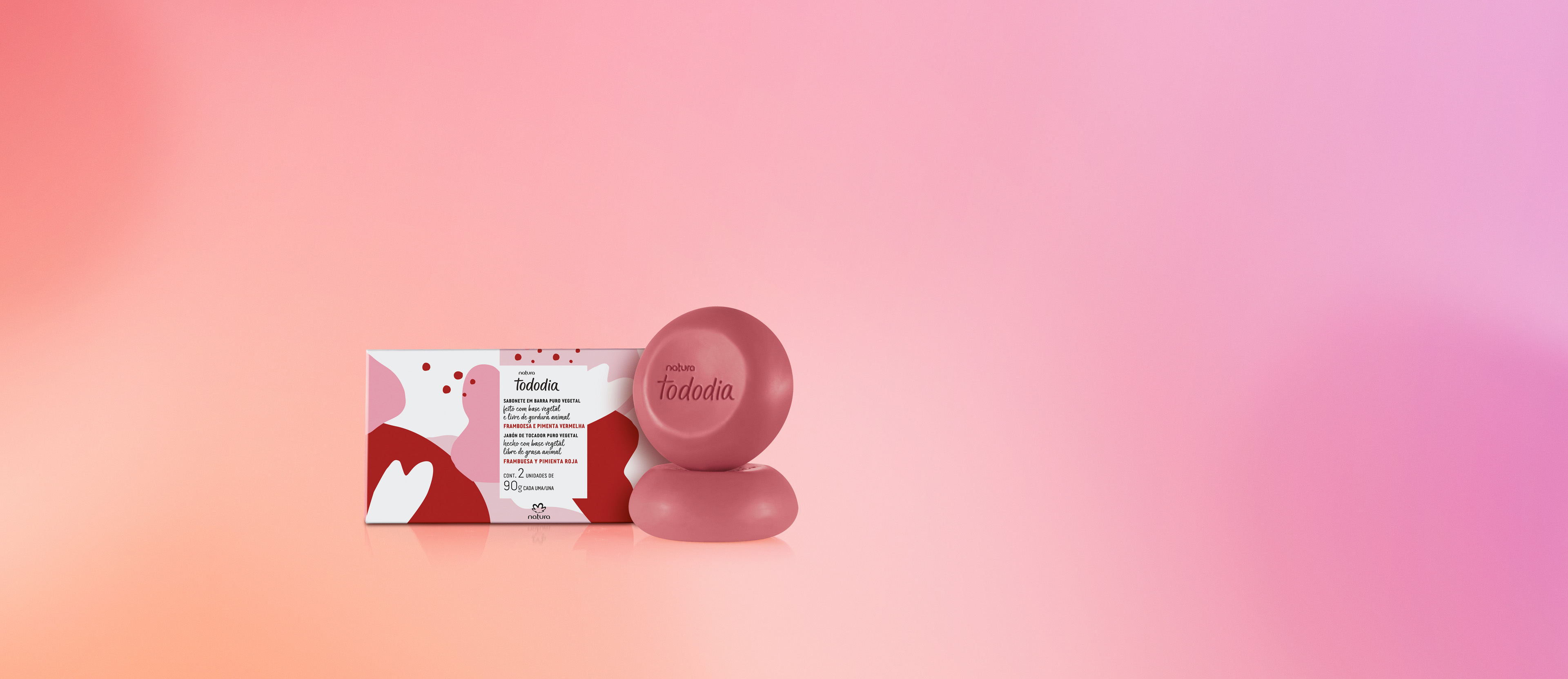 Jabones en barra Tododia frambuesa y pimienta roja