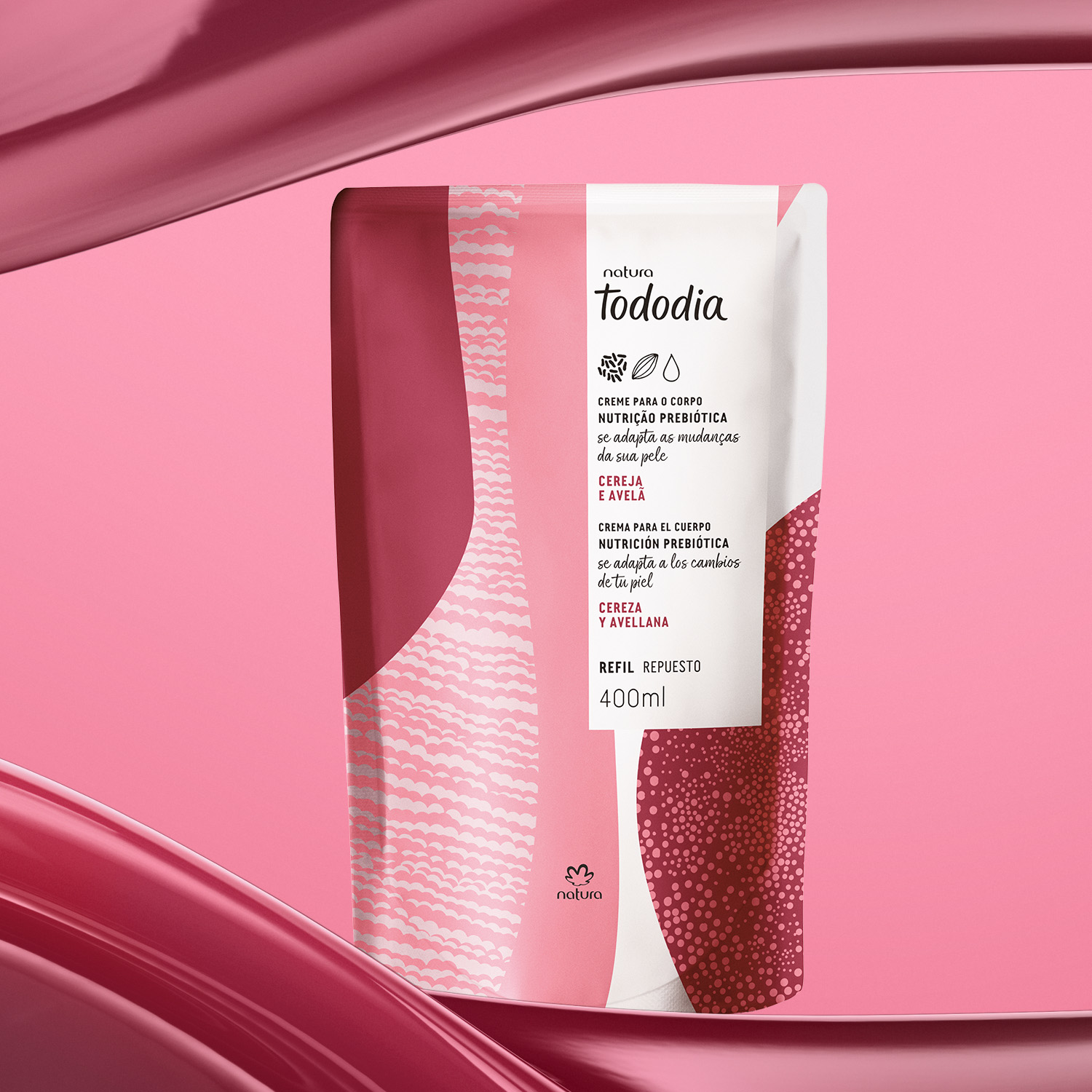 Repuesto crema nutritiva corporal Tododia cereza y avellana