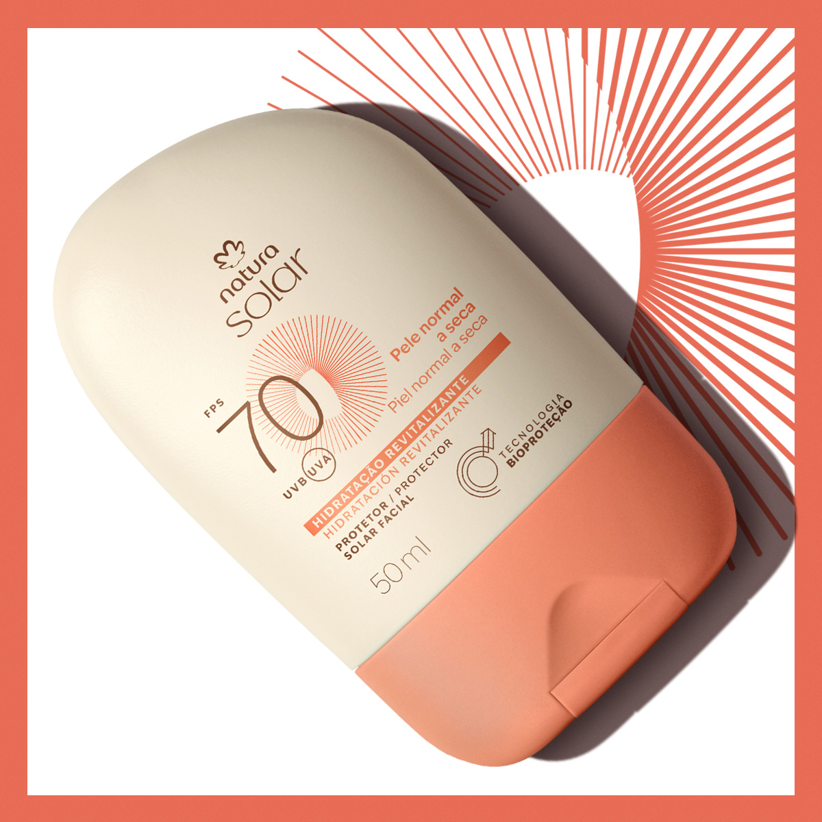 Protector Solar Facial Piel Normal a Seca FPS 70 Natura Solar