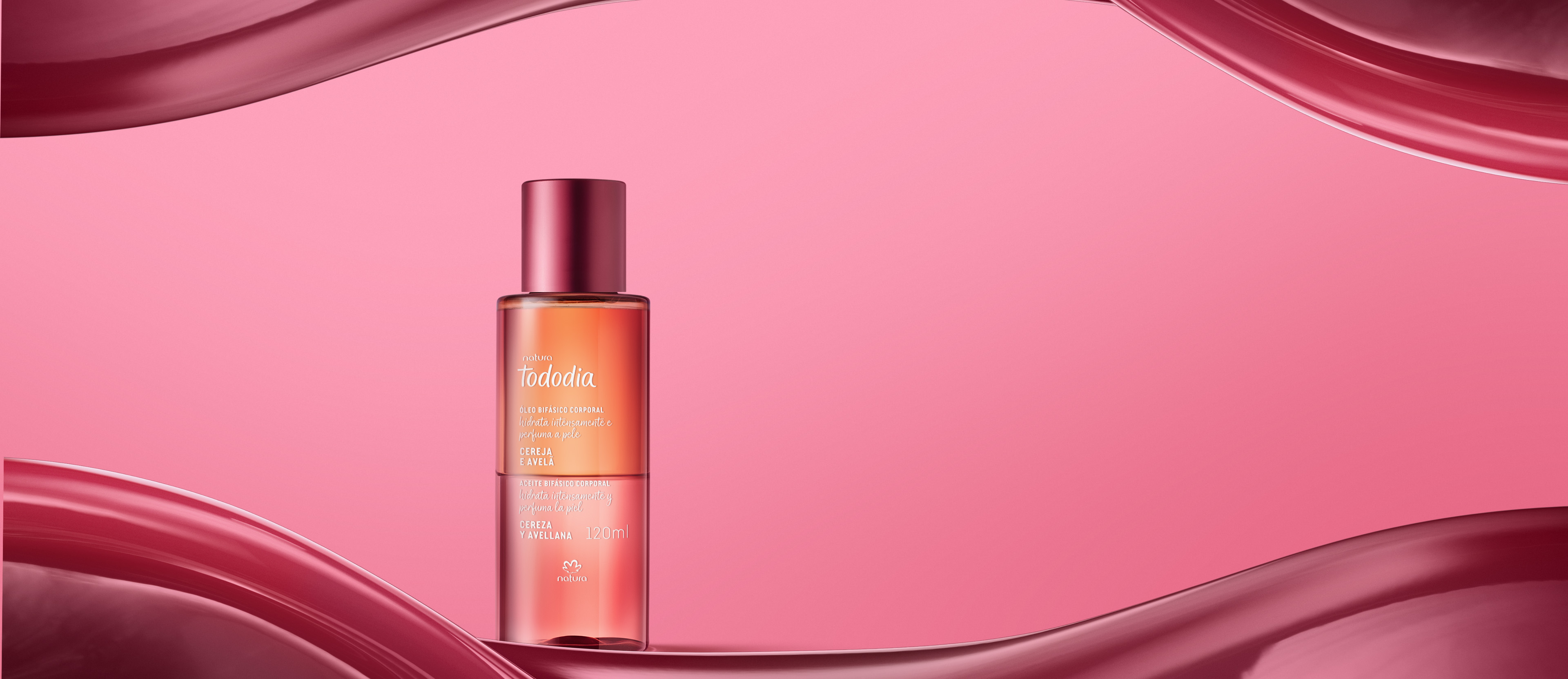 Aceite bifásico corporal Tododia cereza y avellana