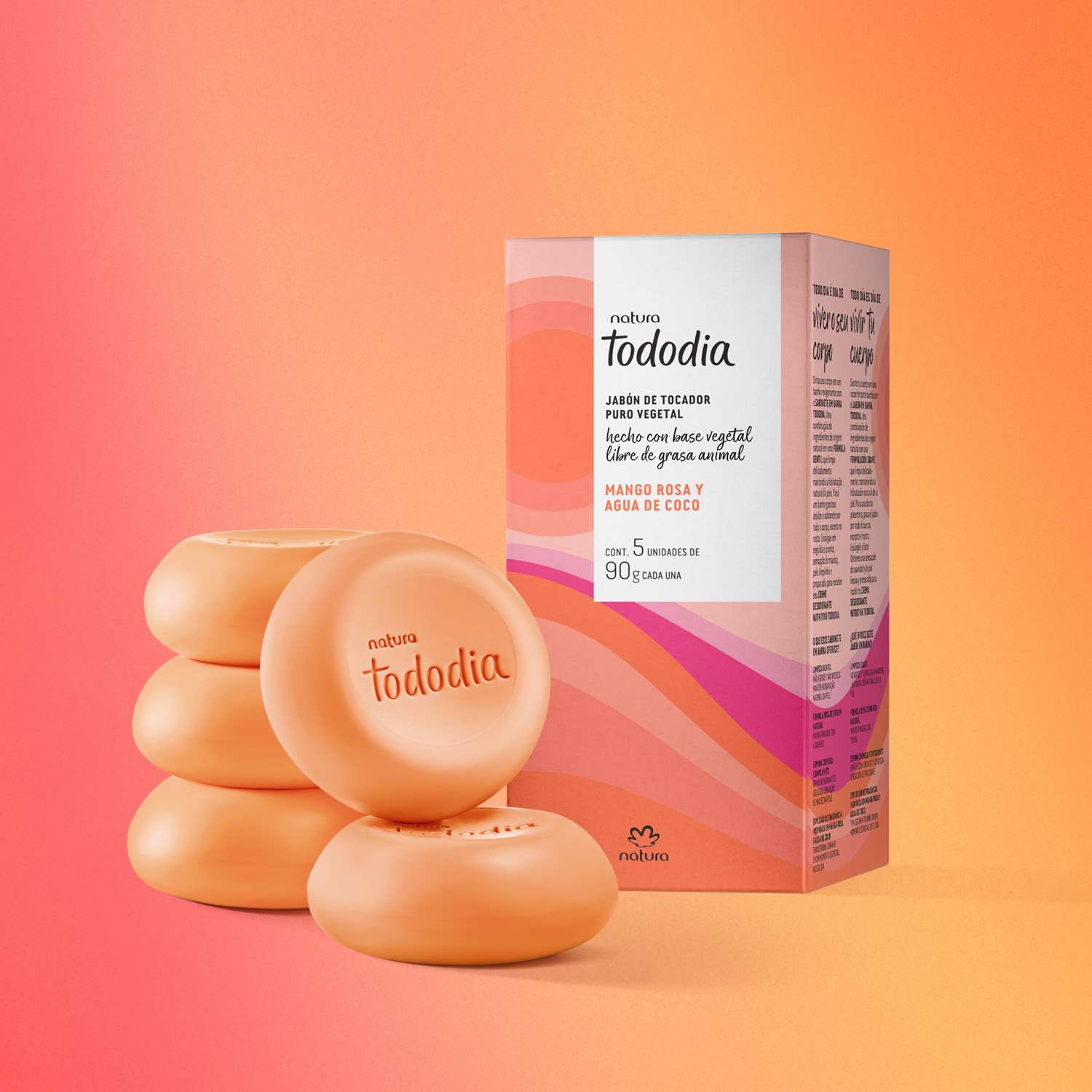 Jabón en barra Tododia Mango rosa y agua de coco