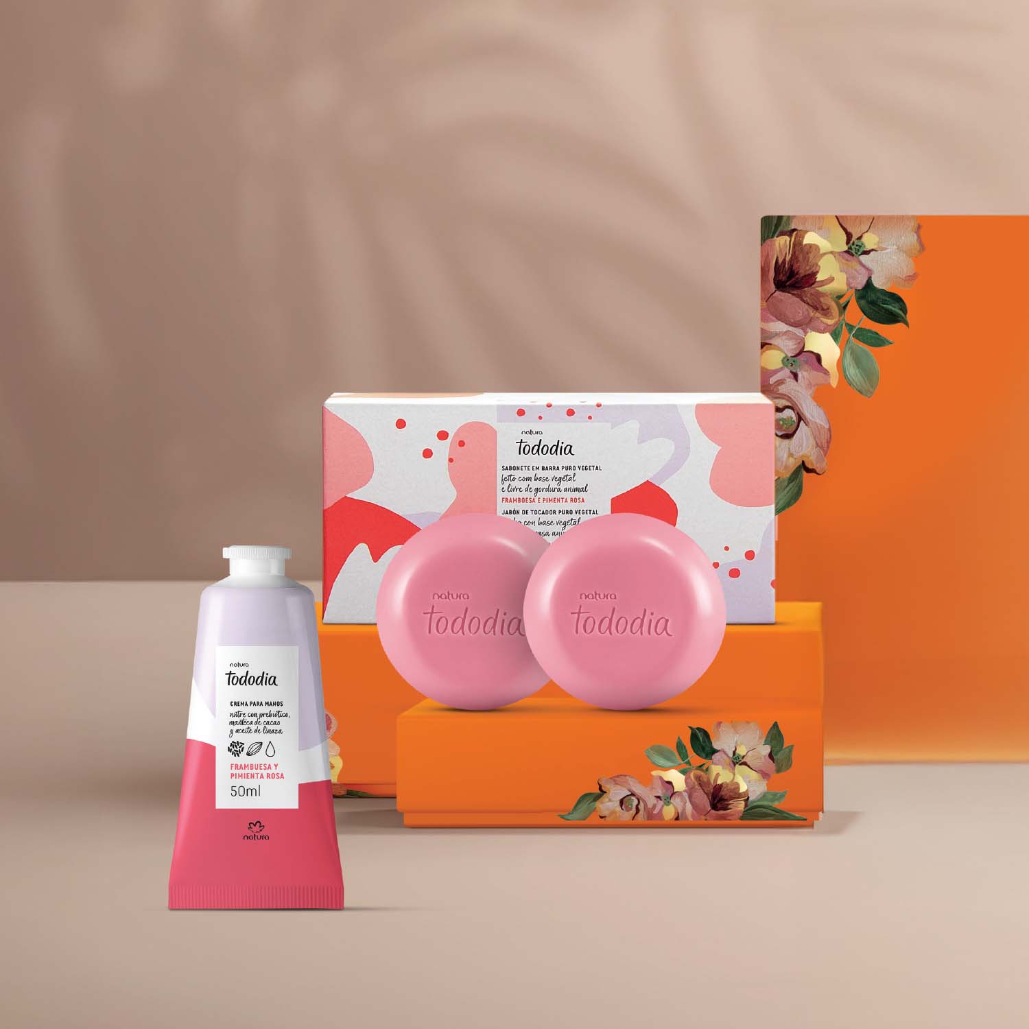 Regalo Madres Tododia Frambuesa y Pimienta Rosa (1 Crema de Manos + Jabones en Barra)