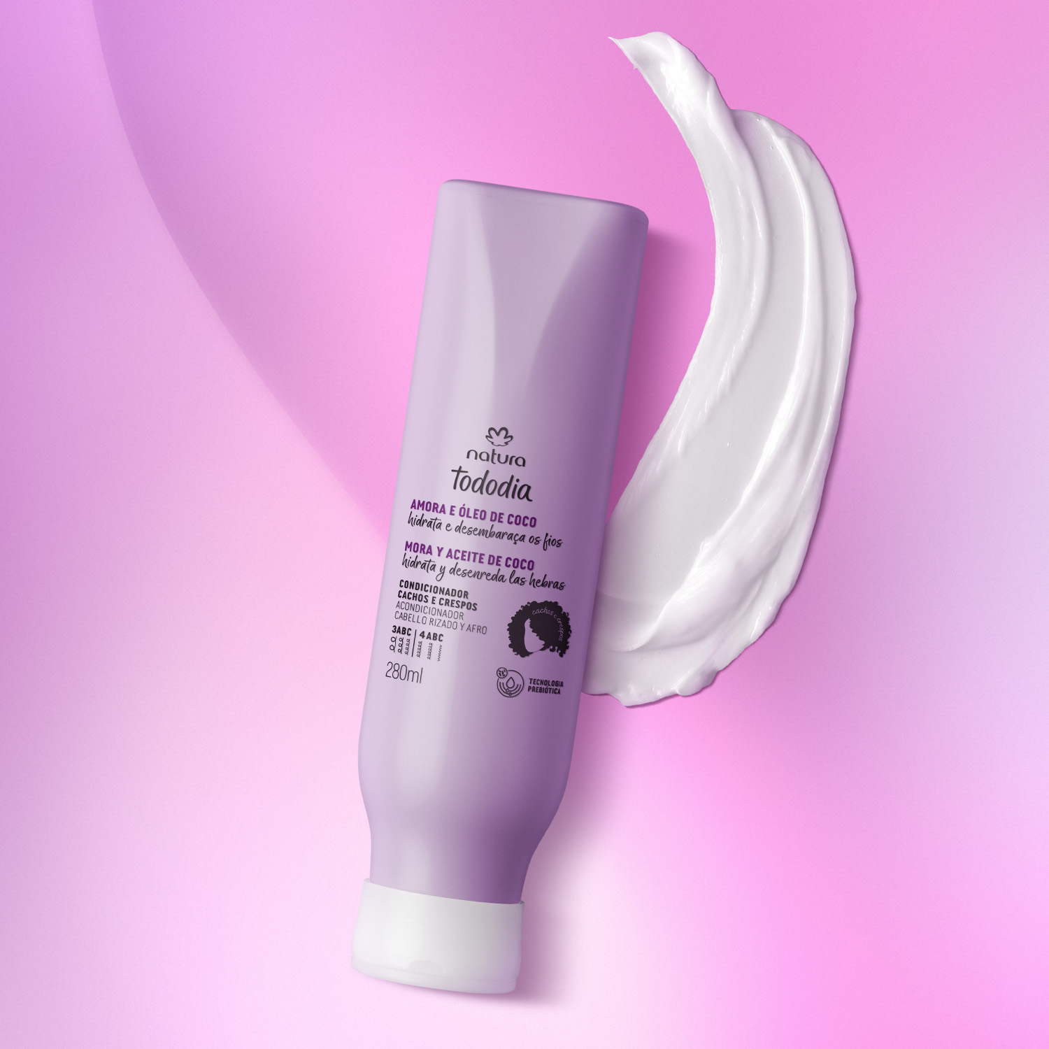 Acondicionador para rizos y afros mora y aceite de coco