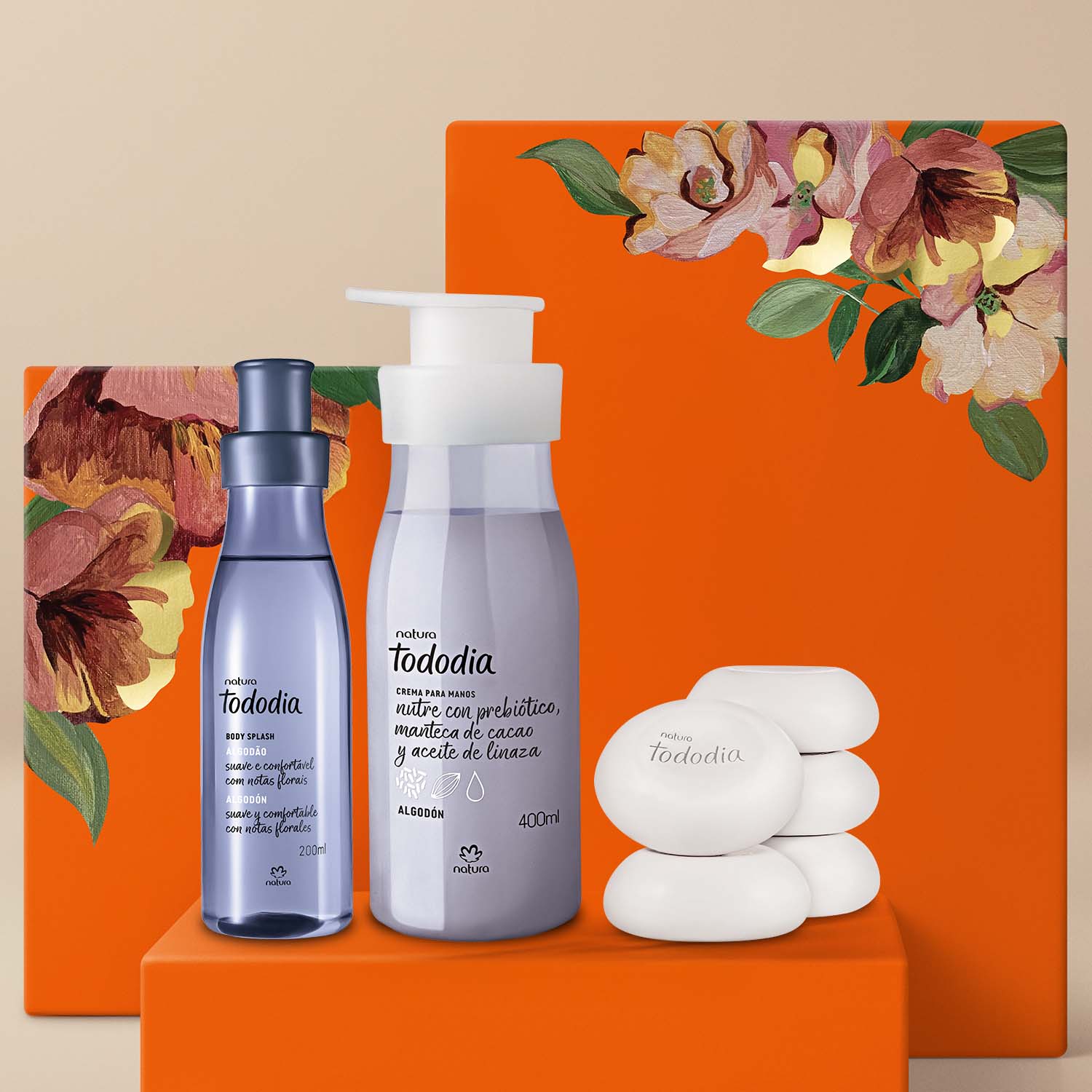Regalo Madres Tododia Algodón (1 Crema + Jabones Barra + 1 Spray Perfumado)