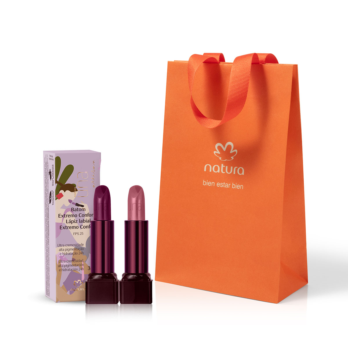 Regalo Madres Dúo Labiales Una (1 Labial Violeta + 1 Labial Rosa)