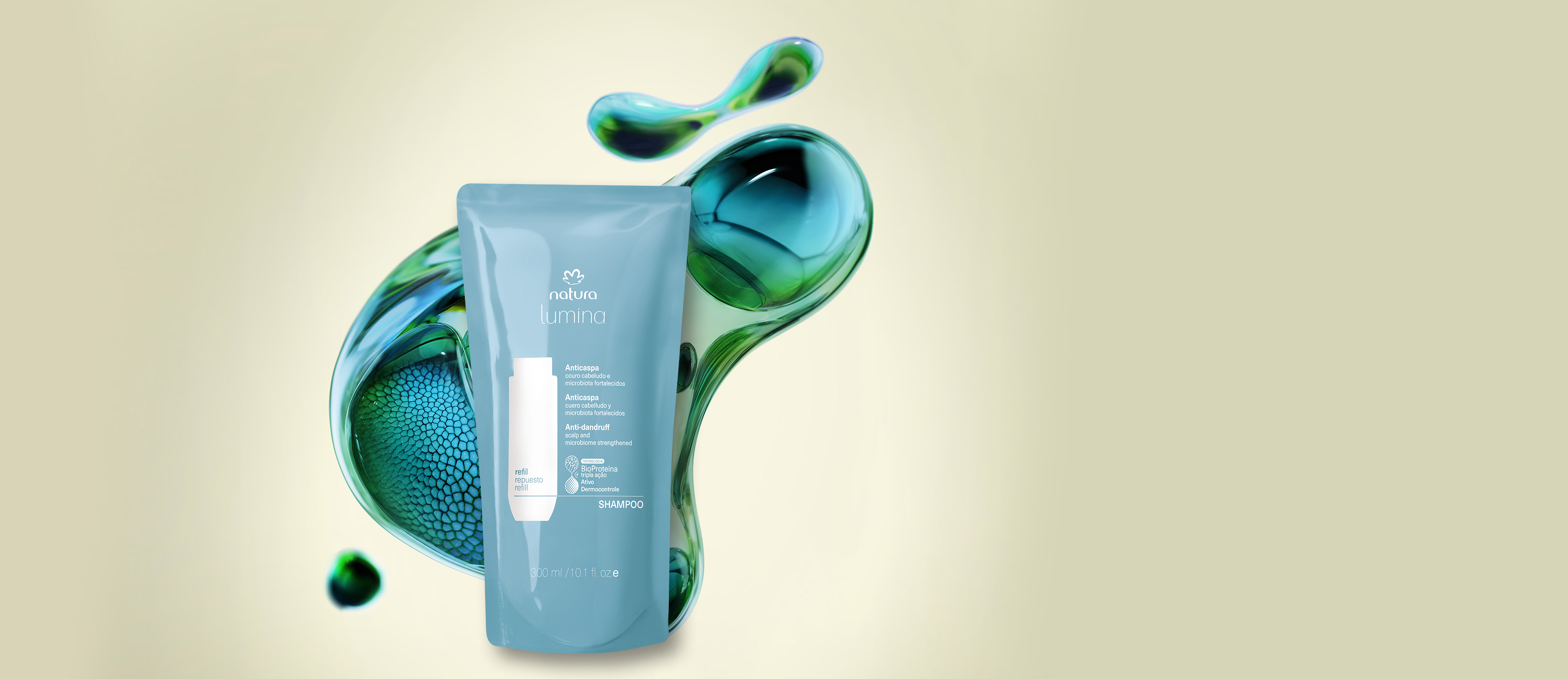 Repuesto shampoo reequilibrante anticaspa Lumina - 300ml