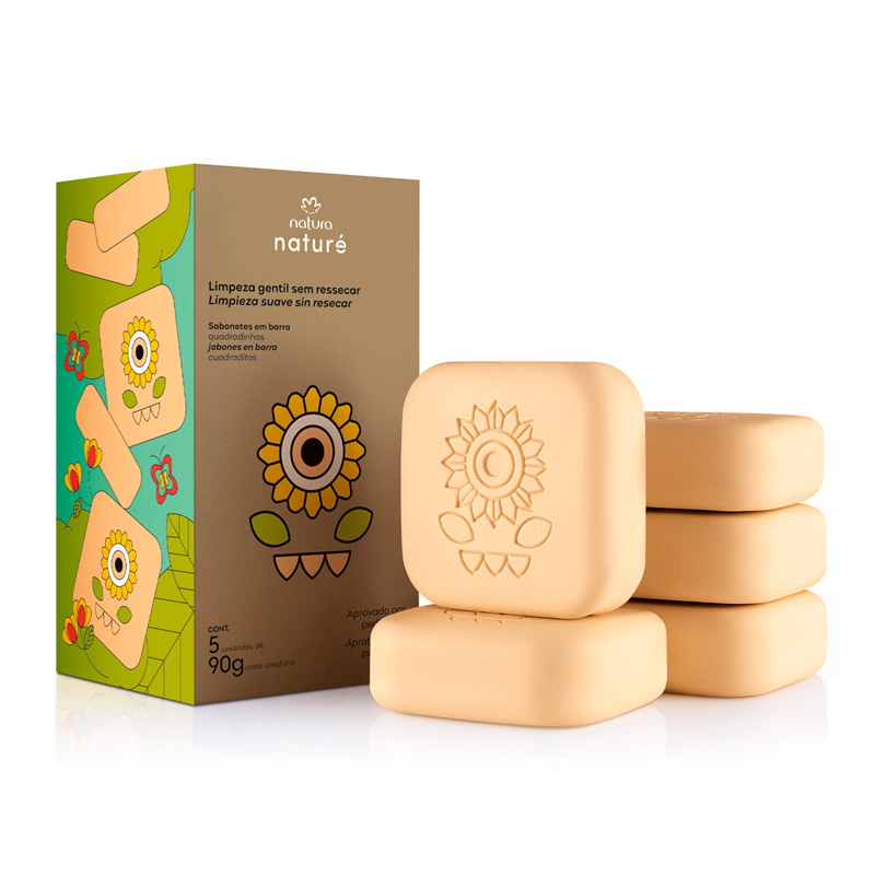 Jabones en barra cuadraditos Naturé - 5und de 90g 