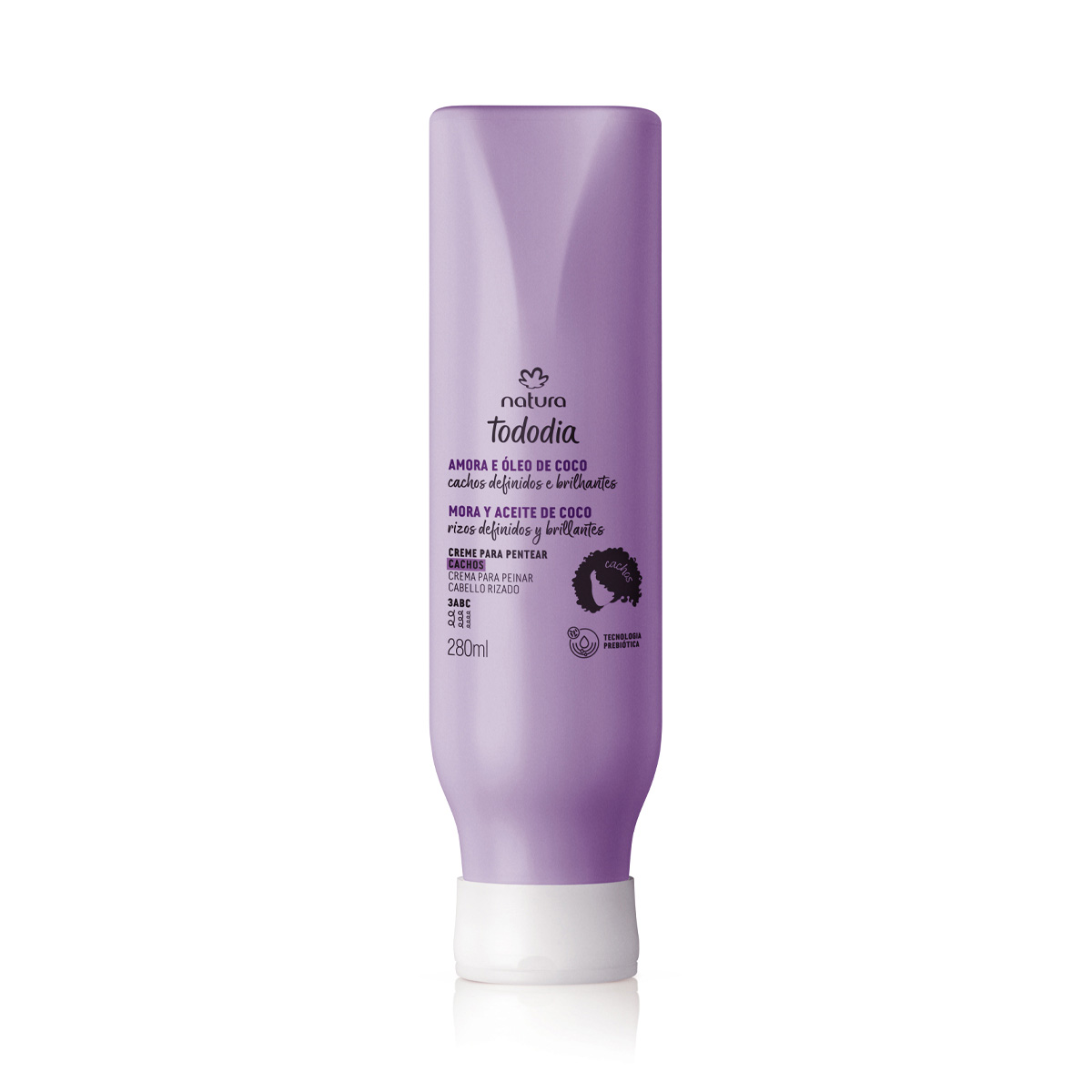 Crema para peinar cabellos rizados Tododia mora y aceite de coco - 280ml