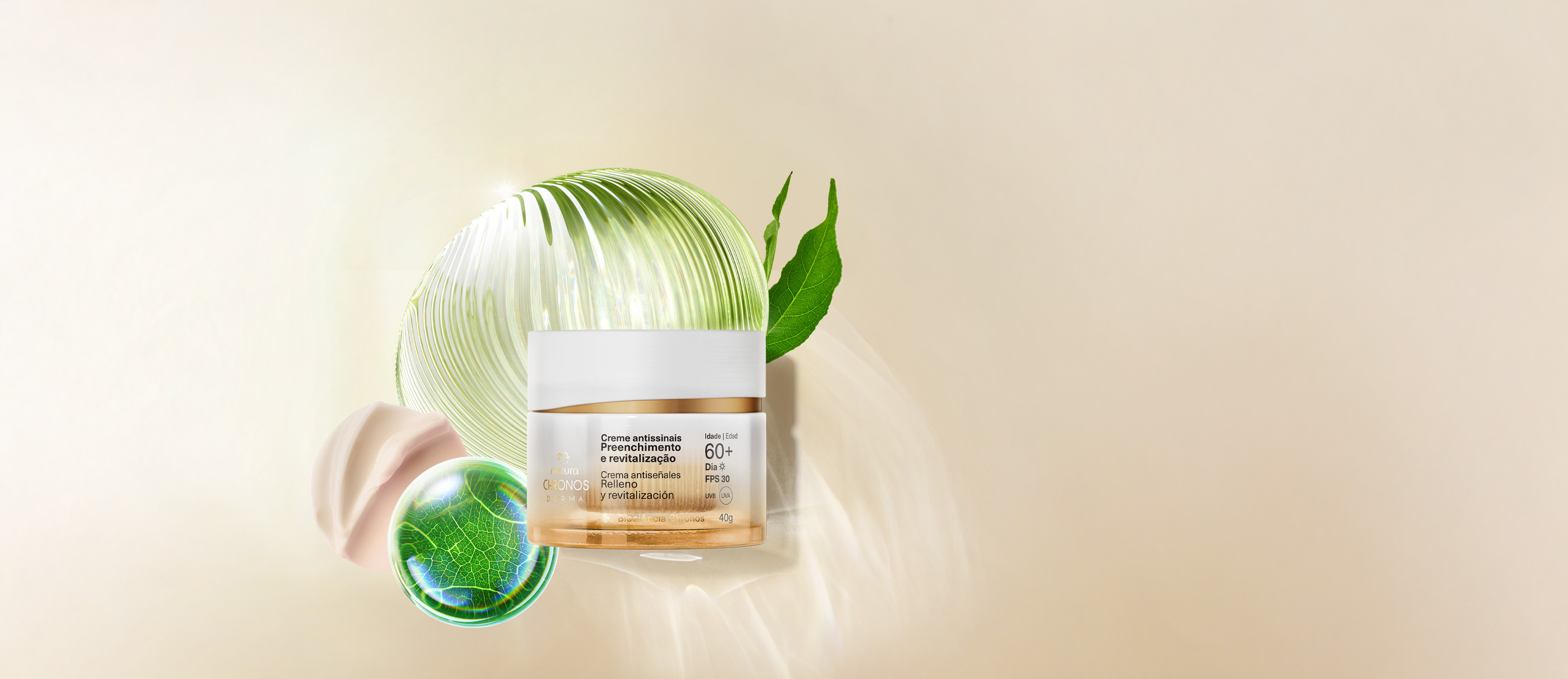Crema antiseñales​ relleno y revitalización ​60+ día Chronos Derma