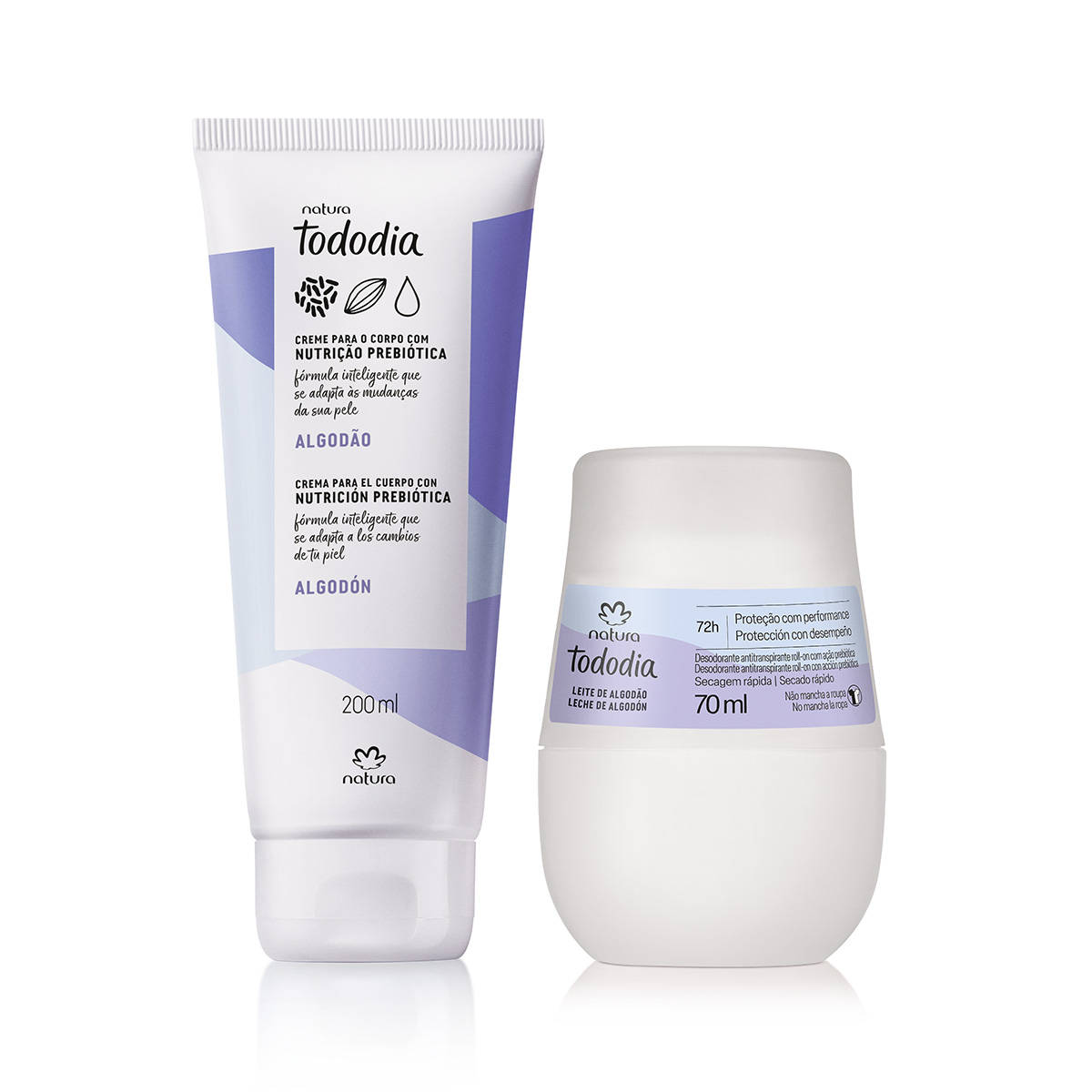 Kit Hidratante y Desodorante Roll-on Tododia Algodón