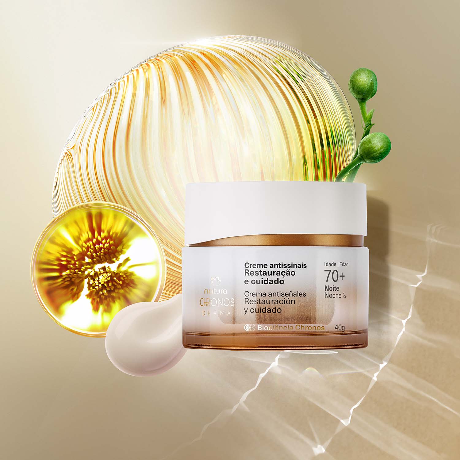 Crema antiseñales​ restauración y cuidado 70+​ noche Chronos Derma