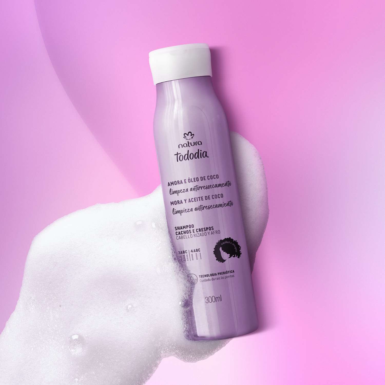 Shampoo rizos y afros Tododia mora y aceite de coco