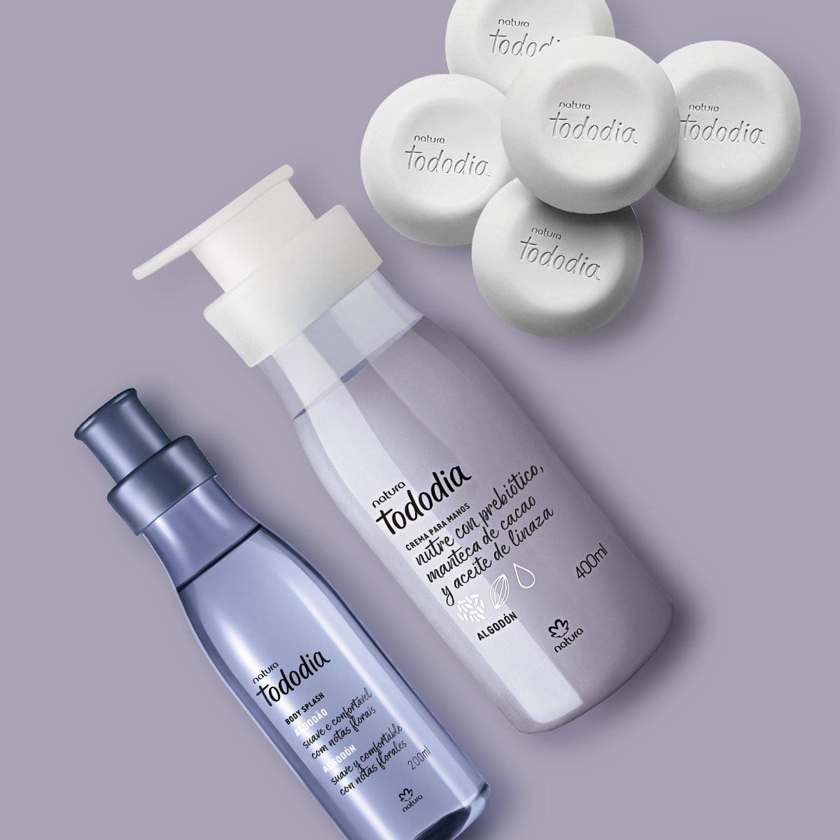 Regalo Madres Tododia Algodón (1 Crema + Jabones Barra + 1 Spray Perfumado)