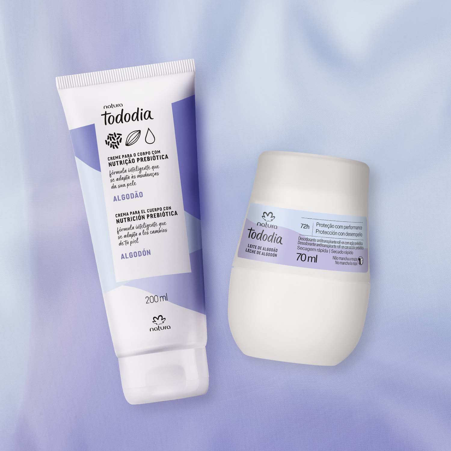 Kit Hidratante y Desodorante Roll-on Tododia Algodón