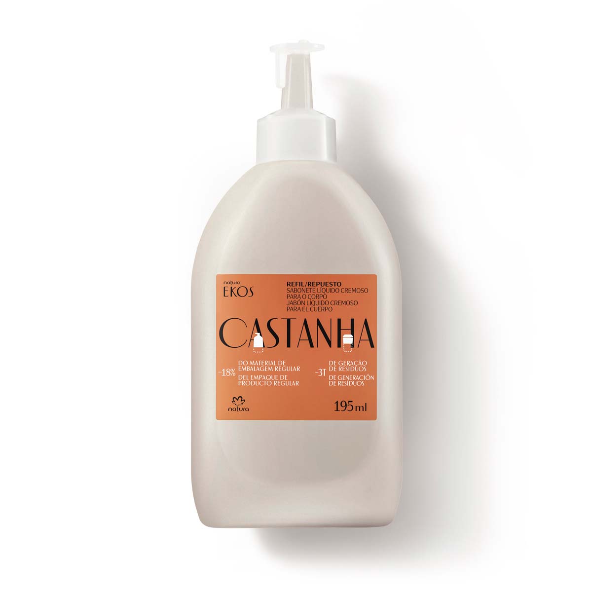 Repuesto Ekos Jabón líquido corporal castaña 195 ml