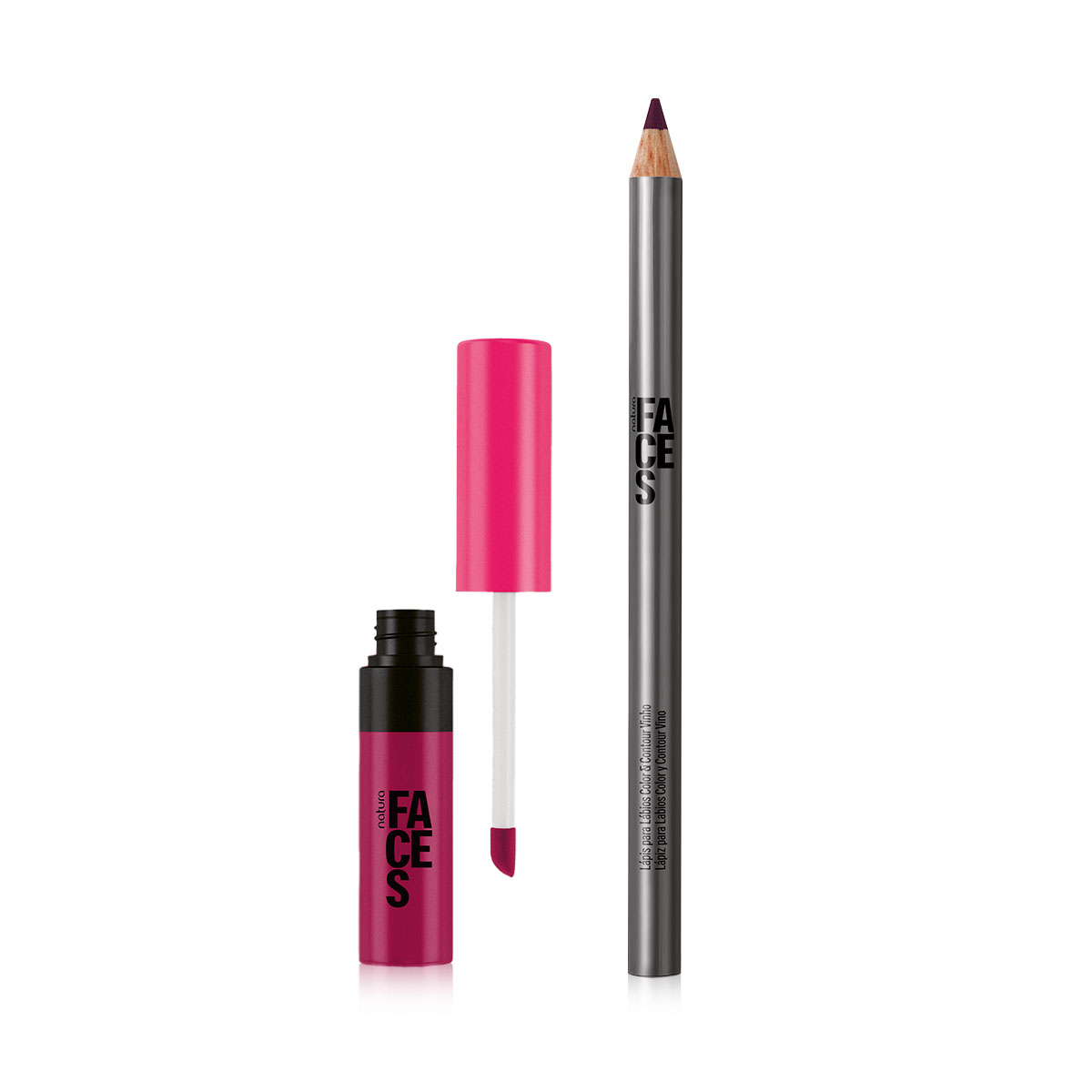 Kit Lip Combo Labial y Lápiz Faces Vino