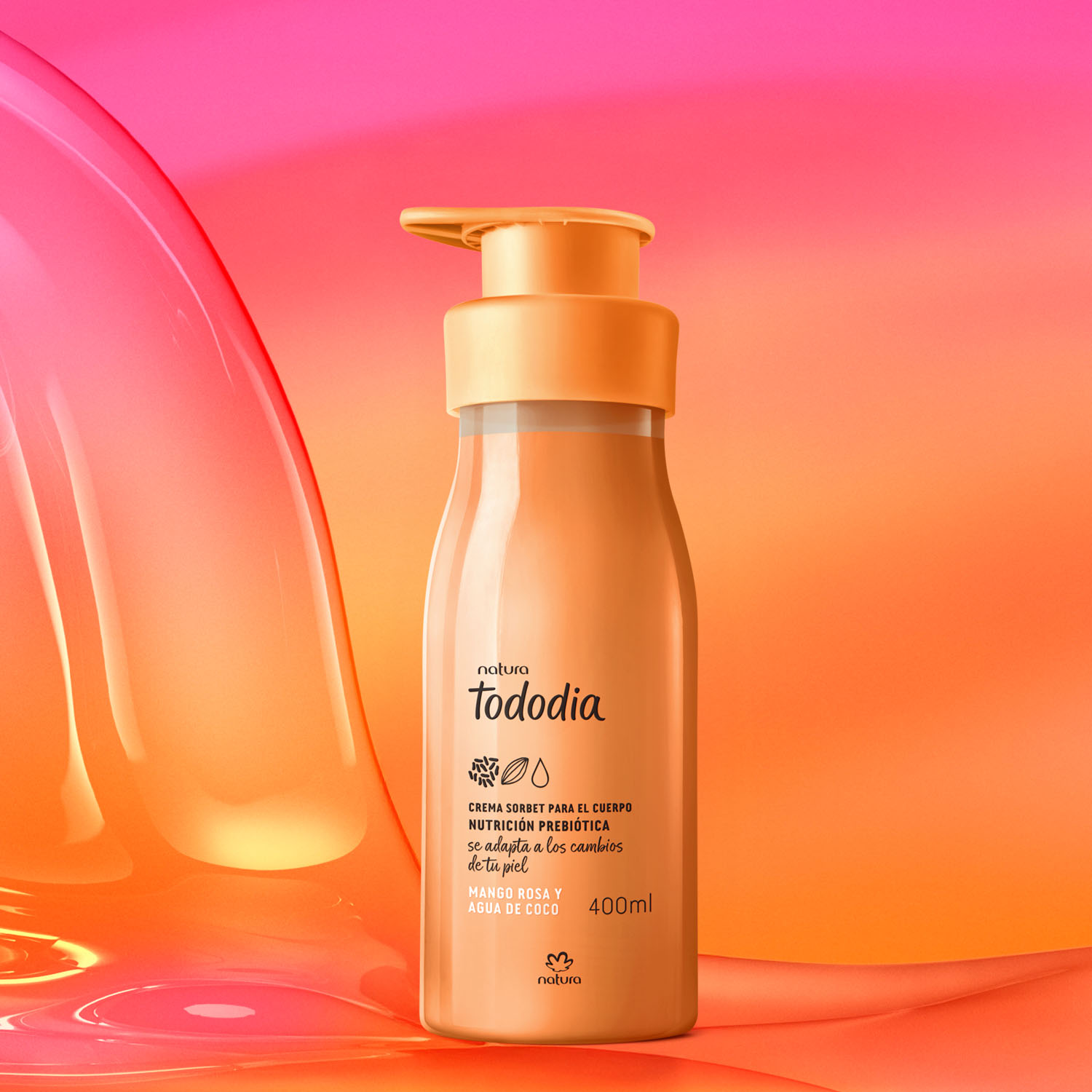 Crema nutritiva Tododia mango rosa y agua de coco